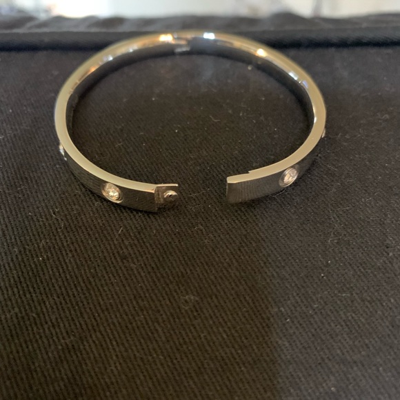 Silver & Co. Stainless Steel & Crystal Hinge Bracelet - Picture 4 of 4